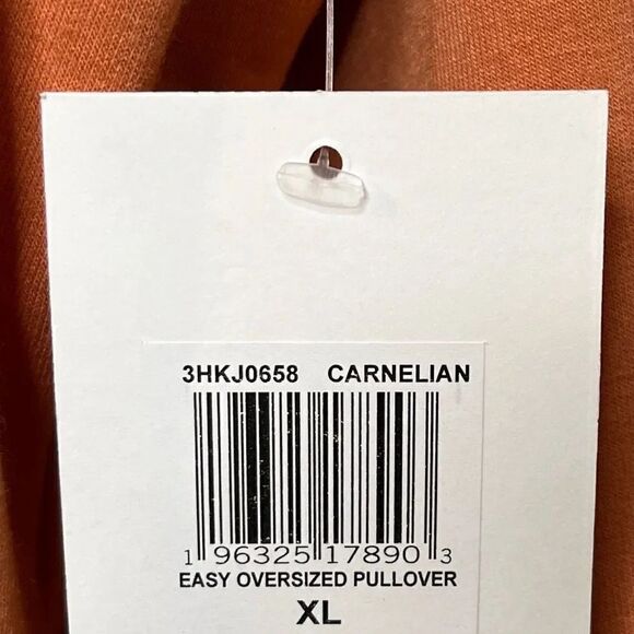Hurley Easy Oversized Pullover Crew Neck Sweatshirt Orange Carnelian XL - Picture 5 of 6